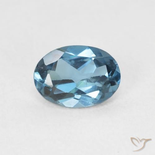 1.06ct 자연스러운 런던 블루 황옥, 타원형, VVS-VS