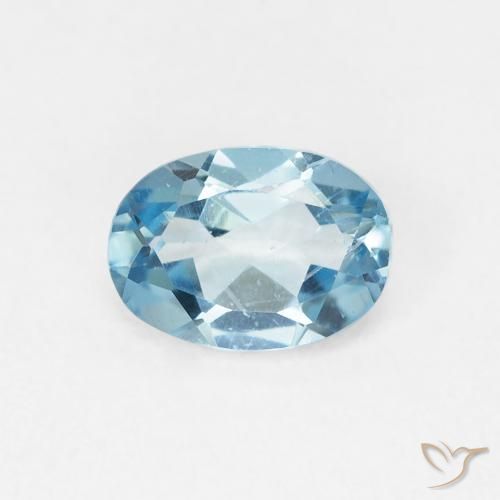 0.92ct 자연스러운 스위스 블루 황옥, 타원형, VVS
