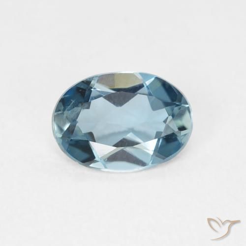 0.78ct 자연스러운 런던 블루 황옥, 타원형, VVS