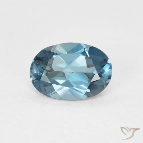0.91ct 자연스러운 런던 블루 황옥, 타원형, VVS