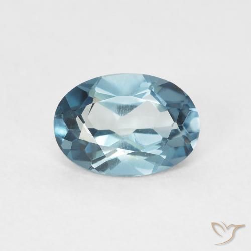 0.97ct 자연스러운 런던 블루 황옥, 타원형, VVS