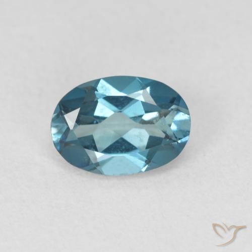 0.99ct 자연스러운 런던 블루 황옥, 타원형, VVS