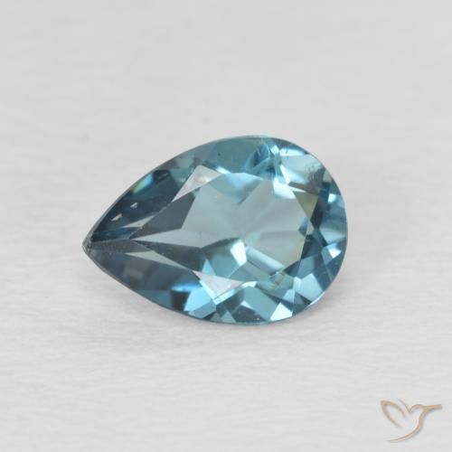 0.89ct 자연스러운 런던 블루 황옥, 배 모양, VS