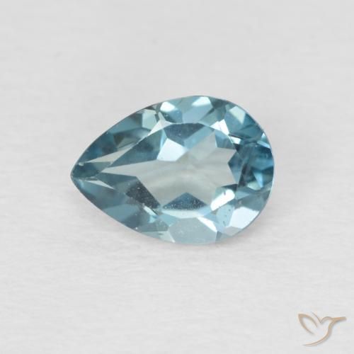 0.89ct 자연스러운 런던 블루 황옥, 배 모양, VS