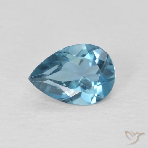 0.81ct 자연스러운 런던 블루 황옥, 배 모양, VS