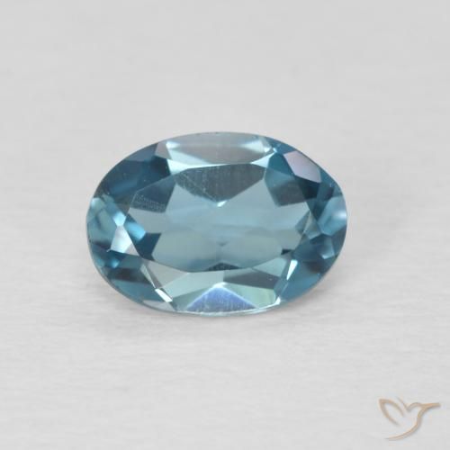 0.90ct 자연스러운 런던 블루 황옥, 타원형, VVS