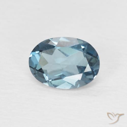 0.96ct 자연스러운 런던 블루 황옥, 타원형, VVS-VS