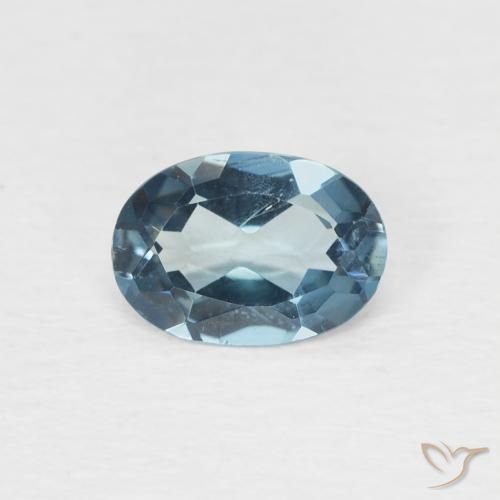 0.74ct 자연스러운 런던 블루 황옥, 타원형, VS