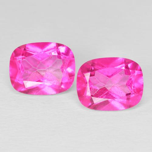 7.73캐럿 천연 다크 핑크 토파즈 보석, 쿠션 컷, 10.2×8.2 mm, VVS-VS
