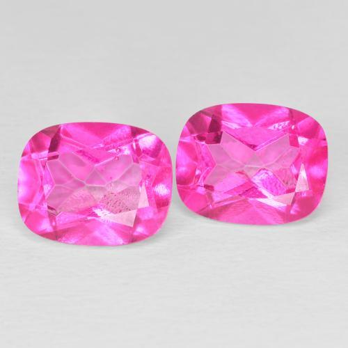 7.73캐럿 천연 다크 핑크 토파즈 보석, 쿠션 컷, 10.2×8.2 mm, VVS-VS