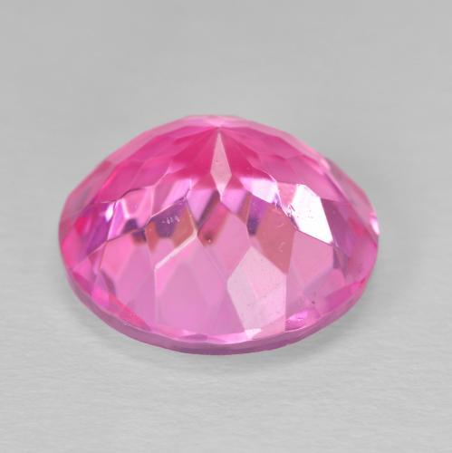 12.00캐럿 천연 딥 마젠타 토파즈, 라운드 컷, 14.13 mm, VVS-VS