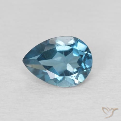 0.93ct 자연스러운 런던 블루 황옥, 배 모양, VVS-VS