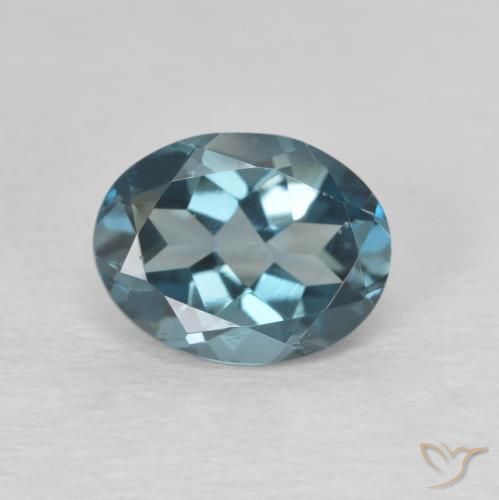 2.18ct 자연스러운 런던 블루 황옥, 타원형, VVS-VS