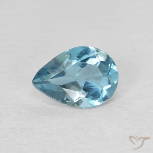 0.80ct 자연스러운 스위스 블루 황옥, 배 모양, VVS-VS