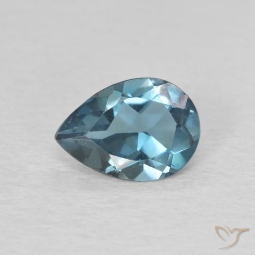 0.74ct 자연스러운 런던 블루 황옥, 배 모양, VVS-VS