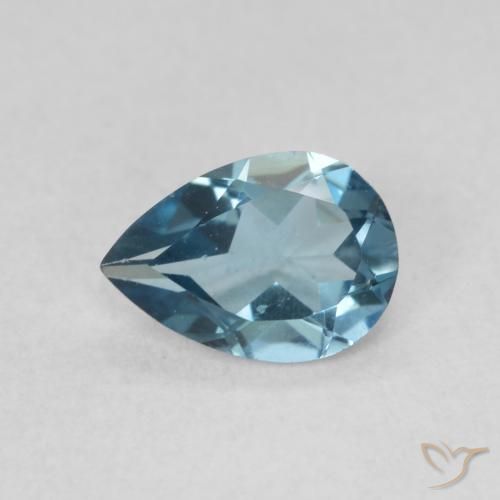 0.78ct 자연스러운 런던 블루 황옥, 배 모양, VVS-VS