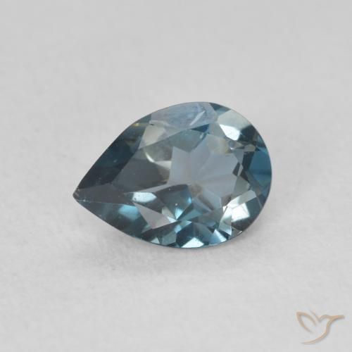 0.77ct 자연스러운 런던 블루 황옥, 배 모양, VVS-VS