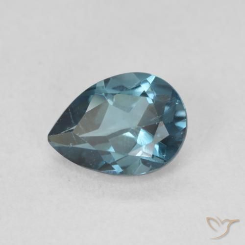 0.92ct 자연스러운 런던 블루 황옥, 배 모양, VVS-VS