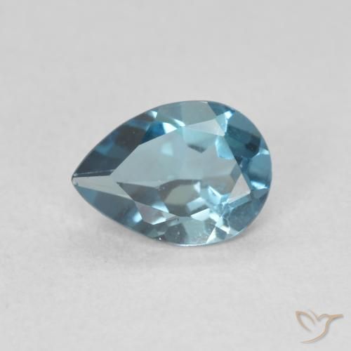 0.83ct 자연스러운 런던 블루 황옥, 배 모양, VVS-VS