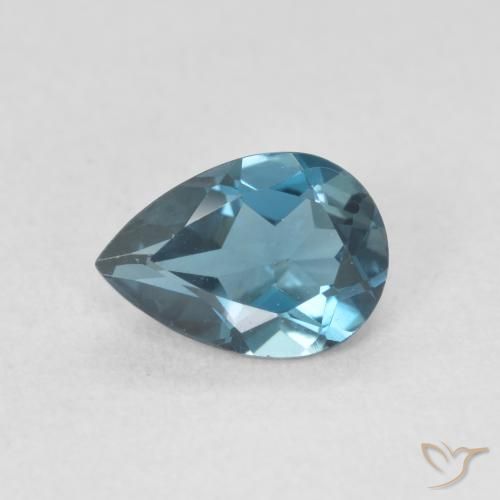 0.85ct 자연스러운 런던 블루 황옥, 배 모양, VVS-VS