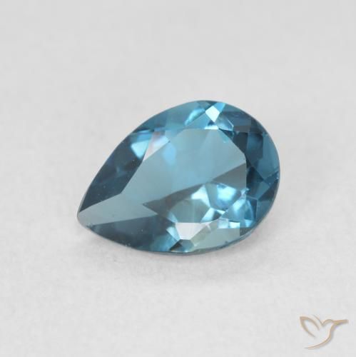 0.85ct 자연스러운 런던 블루 황옥, 배 모양, VVS-VS