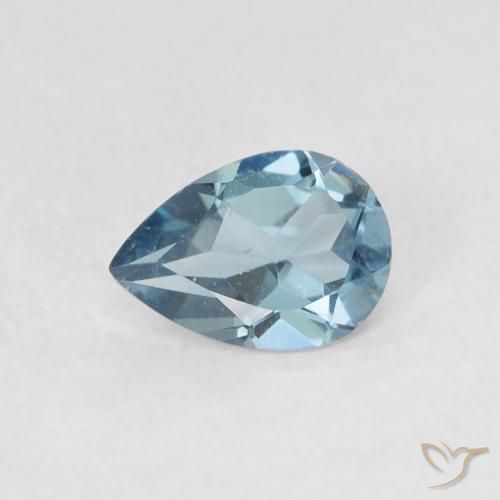 0.77ct 자연스러운 런던 블루 황옥, 배 모양, VS
