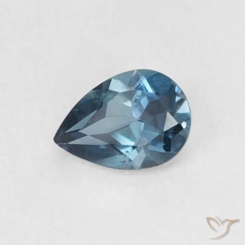 0.85ct 자연스러운 런던 블루 황옥, 배 모양, VS