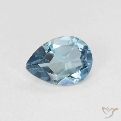 0.90ct 자연스러운 런던 블루 황옥, 배 모양, VS