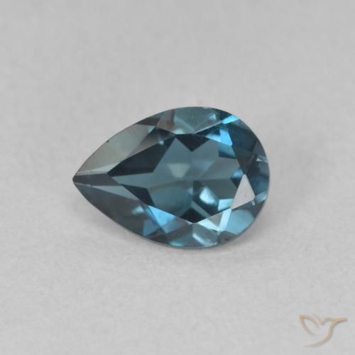 0.89ct 자연스러운 런던 블루 황옥, 배 모양, VVS-VS