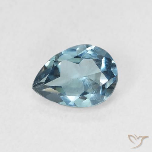 0.92ct 자연스러운 런던 블루 황옥, 배 모양, VS
