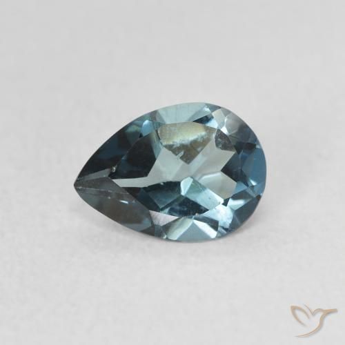 0.85ct 자연스러운 런던 블루 황옥, 배 모양, VS