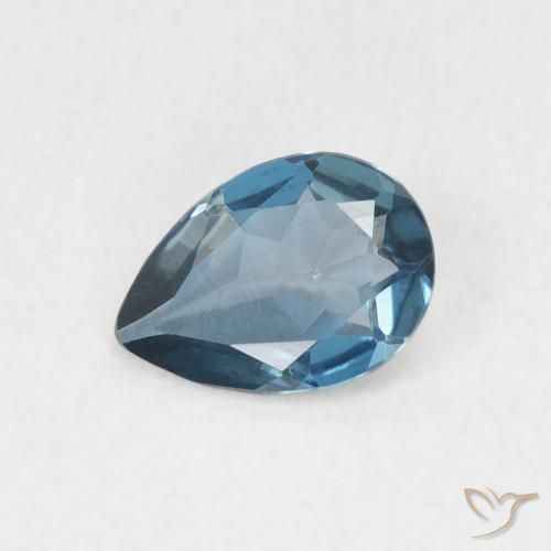 0.67ct 자연스러운 런던 블루 황옥, 배 모양, VVS