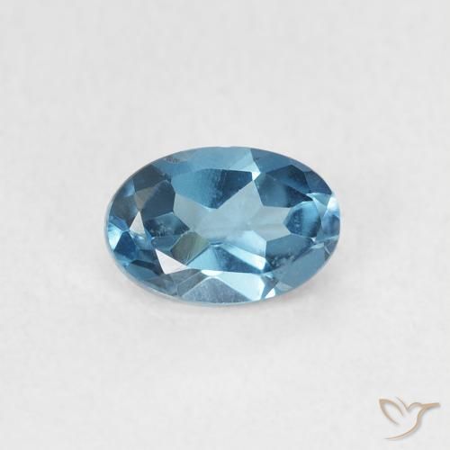 0.64ct 자연스러운 런던 블루 황옥, 타원형, VVS