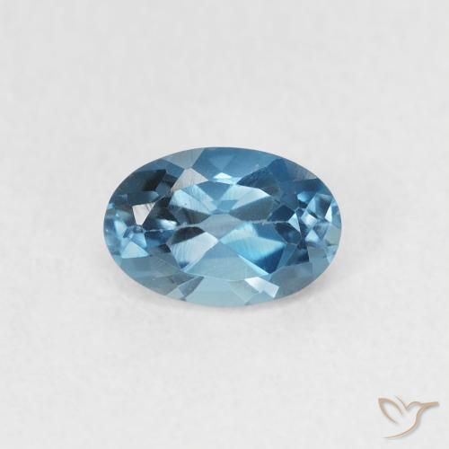 0.65ct 자연스러운 런던 블루 황옥, 타원형, VVS