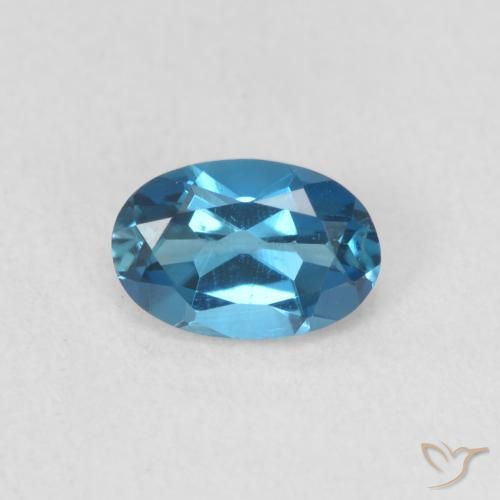 0.63ct 자연스러운 런던 블루 황옥, 타원형, VVS