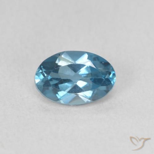 0.61ct 자연스러운 런던 블루 황옥, 타원형, VVS