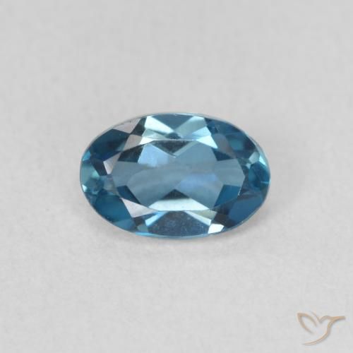 0.58ct 자연스러운 런던 블루 황옥, 타원형, VVS