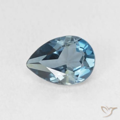 0.85ct 자연스러운 런던 블루 황옥, 배 모양, VVS