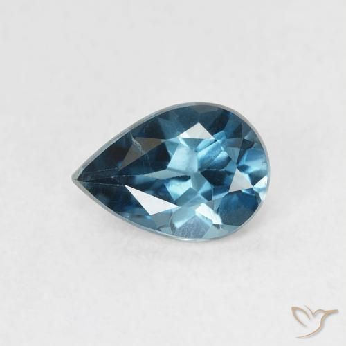 0.74ct 자연스러운 런던 블루 황옥, 배 모양, VVS
