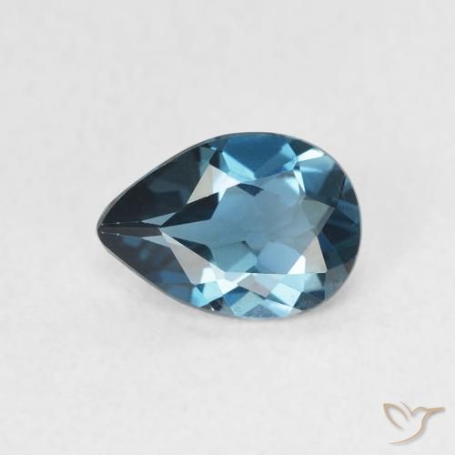 0.72ct 자연스러운 런던 블루 황옥, 배 모양, VVS