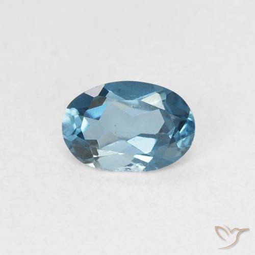 0.56ct 자연스러운 런던 블루 황옥, 타원형, VVS