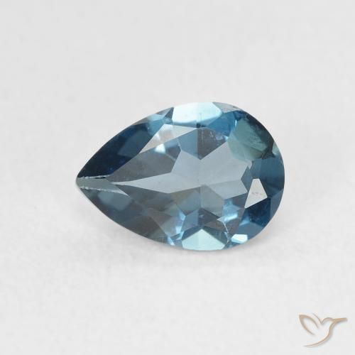 0.75ct 자연스러운 런던 블루 황옥, 배 모양, VVS
