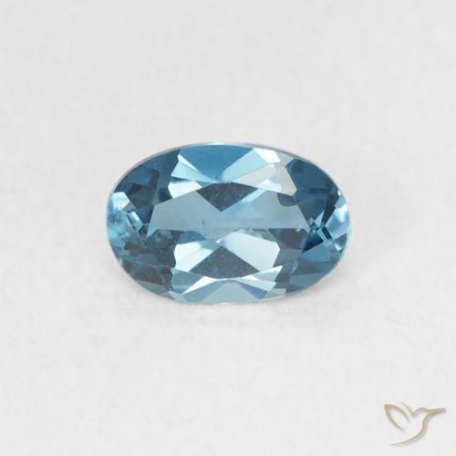 0.56ct 자연스러운 런던 블루 황옥, 타원형, VVS