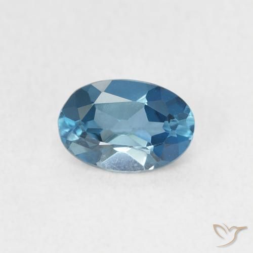 0.57ct 자연스러운 런던 블루 황옥, 타원형, VVS