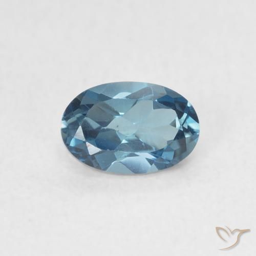 0.65ct 자연스러운 런던 블루 황옥, 타원형, VVS