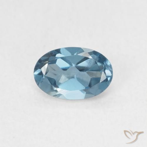 0.55ct 자연스러운 런던 블루 황옥, 타원형, VVS
