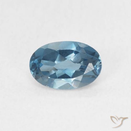 0.57ct 자연스러운 런던 블루 황옥, 타원형, VVS