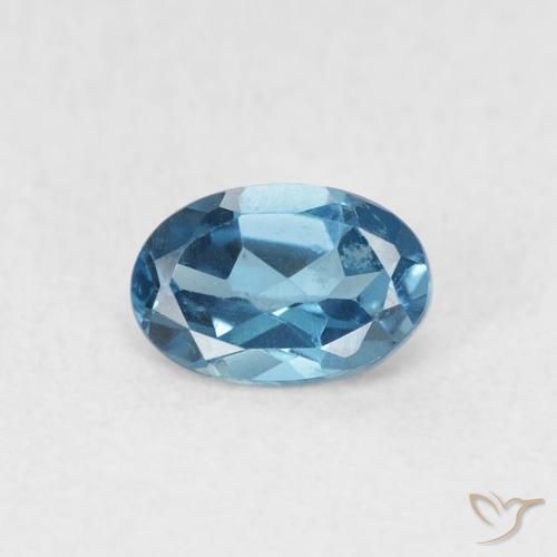 0.63ct 자연스러운 런던 블루 황옥, 타원형, VVS
