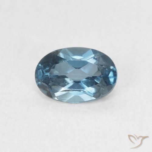 0.63ct 자연스러운 런던 블루 황옥, 타원형, VVS
