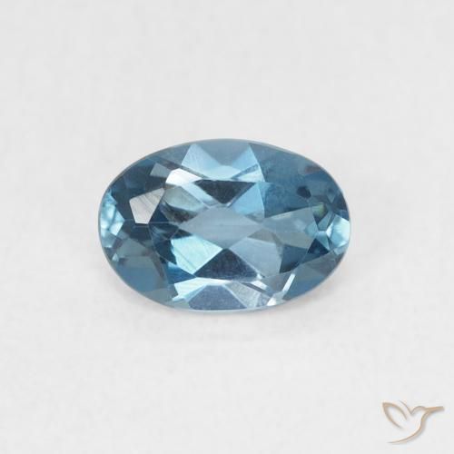 0.62ct 자연스러운 런던 블루 황옥, 타원형, VVS